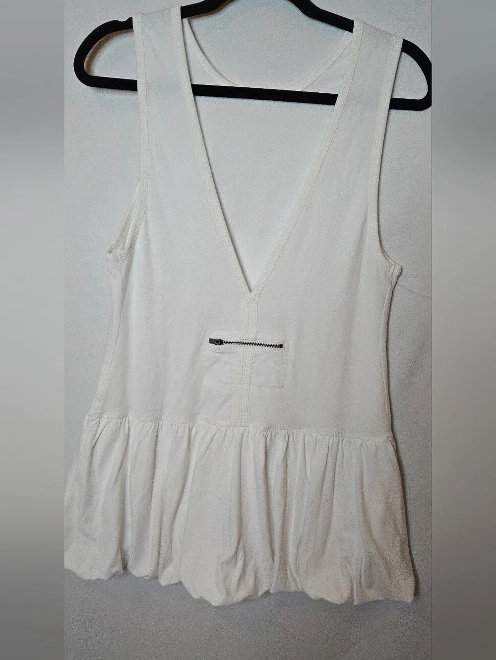 Free People Movement Hot Shot Bubble Set White Sleeveless Ruffle Hem Dress XS